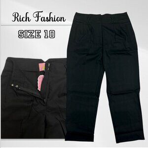 Rich Fashion Pants women size 10 Black NWT